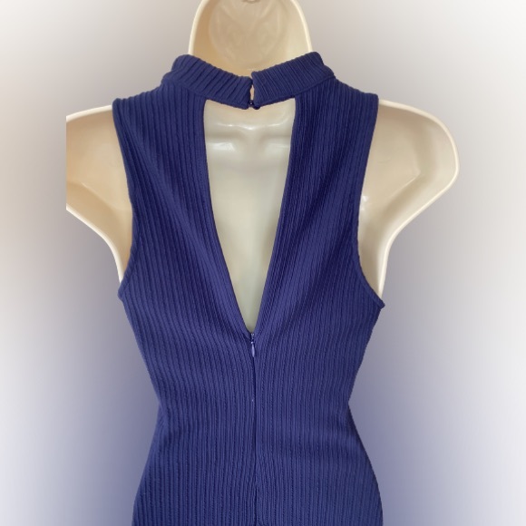 ASTR The Label | Mock Neck Ribbed Bodycon Dress in Navy | Size Small - Picture 11 of 11